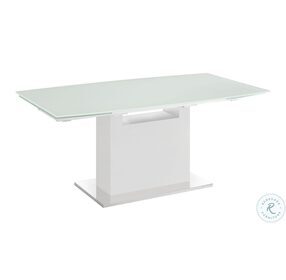 Olivia White Glass Extendable Dining Table