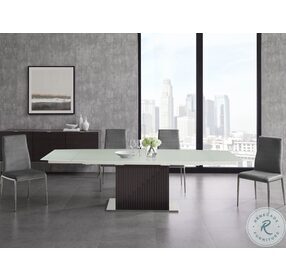 Moon White And Oak Extendable Dining Room Set