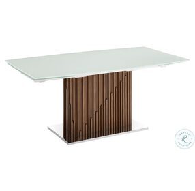 Moon White And Walnut Extendable Dining Table