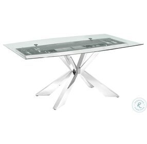 Icon Clear And High Polished Stainless Steel Dining Table