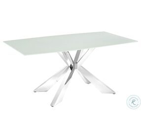 Icon White And High Polished Stainless Steel Dining Table