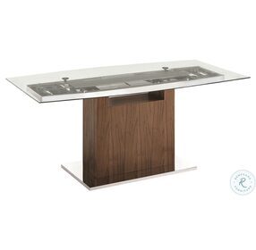 Olivia Clear And Walnut Dining Table
