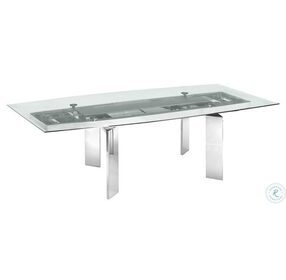 Astor Clear And High Polished Stainless Steel Dining Table