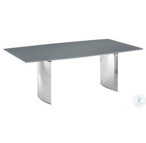 Allegra Grey And High Polished Stainless Steel Dining Table
