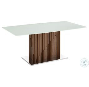 Moon White And Walnut Dining Table