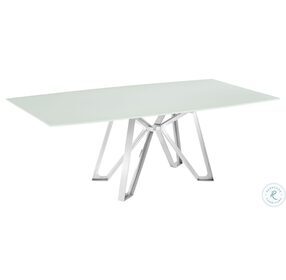 Dcota White And Brushed Stainless Steel Dining Table