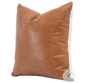 The Better Together Whiskey Brown Top Grain Leather 22" Pillow Set of 2