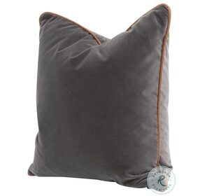 Stitch & Hand Dark Dove Velvet And Whiskey Brown 20" Essential Pillow Set of 2