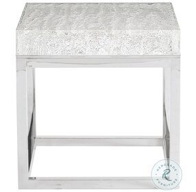Arctic Clear And Polished Stainless Steel End Table