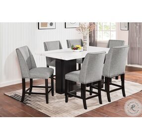 Faust Gray Adjustable Dining Room Set with Gray Stool