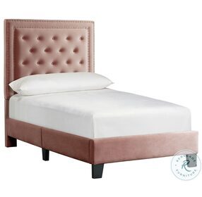 Teagan Blush Twin Upholstered Platform Bed