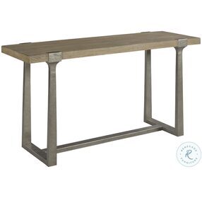 Timber Forge Rubbed Light Brown And Aged Natural Silver Sofa Table