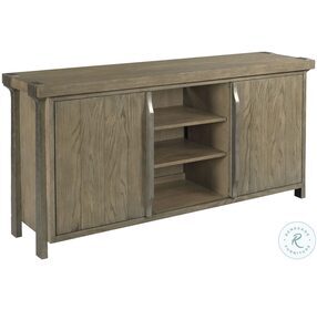 Timber Forge Rubbed Light Brown And Aged Natural Silver Entertainment Console
