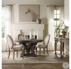 Corsica Light Wood Round Extendable Dining Room Set