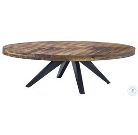 Parq Cappuccino Distressed Oval Coffee Table