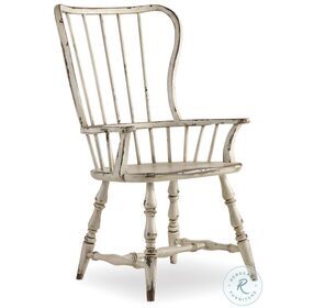 Sanctuary Vintage Chalky White Spindle Back Arm Chair Set Of 2
