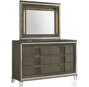 Charlotte Copper 6 Drawer Dresser With Mood Lighting Mirror