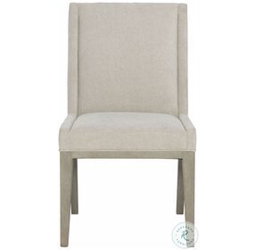 Linea Beige And Cerused Greige Upholstered Side Chair