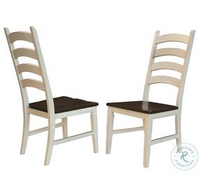 Toluca Chalk And Cocoa Bean Ladderback Side Chair Set of 2