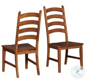 Toluca Rustic Amber Ladderback Side Chair Set of 2