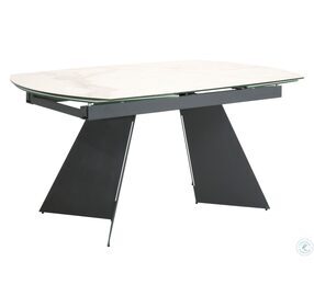 Meridian Matte Dark Gray And Ceramic White Torque Extendable Dining Table