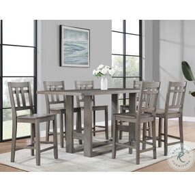 Toscana Burnished Aged Gray Counter Height Dining Room Set
