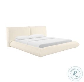 Romp Cream Upholstered King Platform Bed