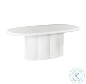 Elika White Faux Plaster Oval Dining Table
