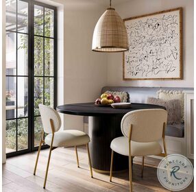 Chelsea Black Oak Round Dining Room Set