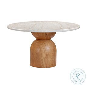 Cynthia Travertine Concrete 54" Round Dining Table