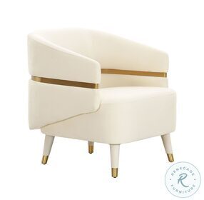 Ayla Cream Velvet Accent Chair by Inspire Me Home Decor