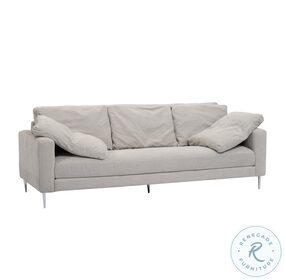 Vari Light Grey Textured Velvet Lounge Sofa