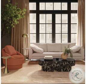 Vari Beige Textured Velvet Lounge Living Room Set