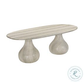 Smooch Faux Travertine Outdoor Pedestal Dining Table