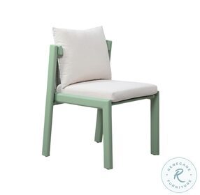 Nancy Mint Green and Cream Outdoor Dining Chair