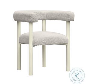 Jackie Cream Textured Outdoor Dining Chair