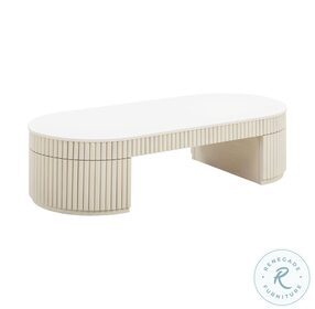 Bella Cream Oval Cocktail Table