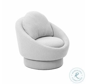 Sammy Light Grey Boucle Swivel Lounge Chair