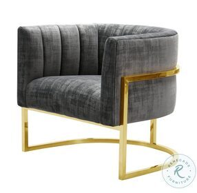Magnolia Grey Chair With Gold Base