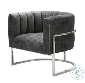 Magnolia Grey Chair With Silver Base
