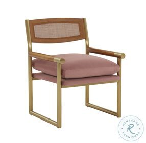 Harlow Rattan Mauve Velvet Chair