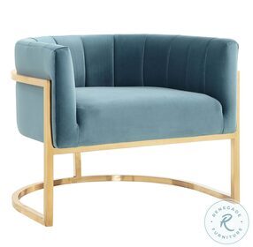 Magnolia Sea Blue and Gold Chair
