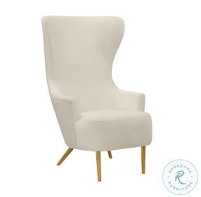Julia Cream Wingback Velvet Chair by Inspire Me Home Decor