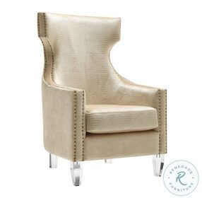 Gramercy Gold Croc Velvet Wing Chair