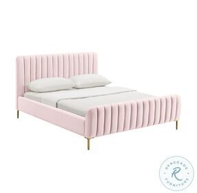 Angela Blush Queen Upholstered Panel Bed