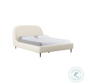 Denise Cream Boucle Queen Upholstered Panel Bed