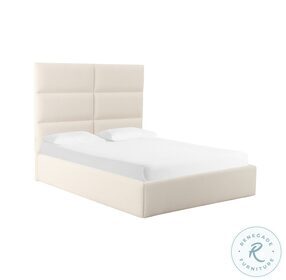 Eliana Cream Boucle Queen Upholstered Panel Bed