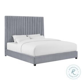 Arabelle Grey Queen Upholstered Platform Bed