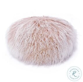 Ruby Genuine Tibetan Lamb Fur 16" Round Pillow