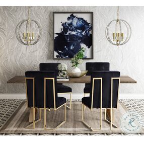 Leah Brown and Gold Dining Room Set